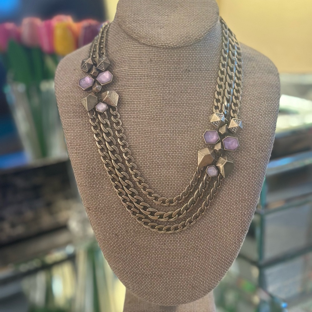 Chloe + Isabel Gold Necklace with Purple Accents